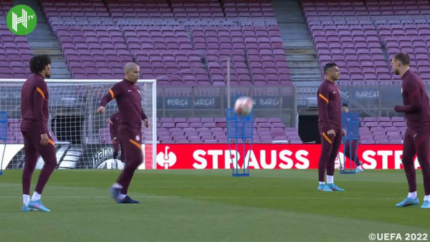 Galatasaray training at Camp Nou before FC Barcelona clash